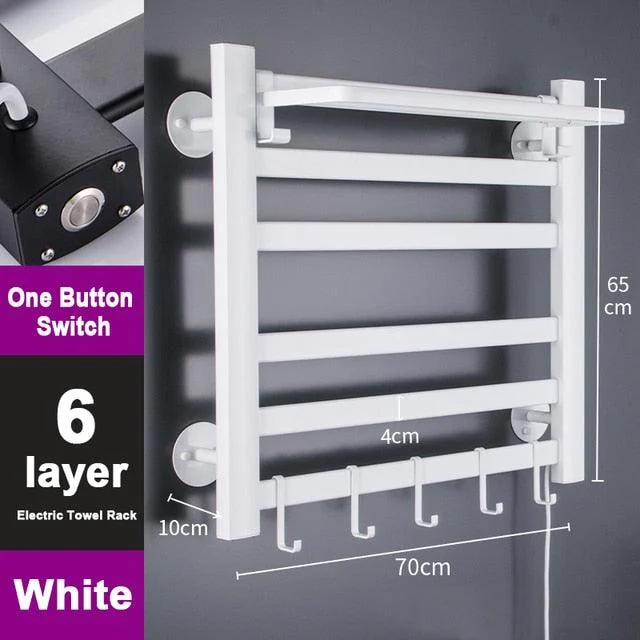 Space Aluminum Bathroom Heating Towel Rail Dryer and Shelf Warmer -Bathlova