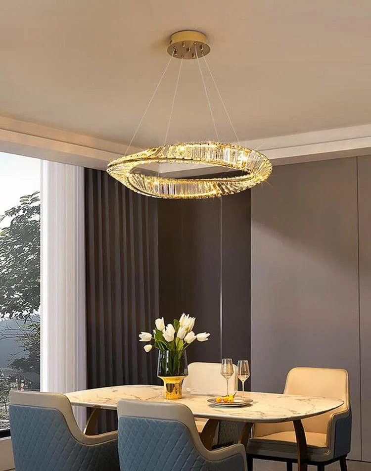 Spiral Glass Crystal Chandelier -Bathlova