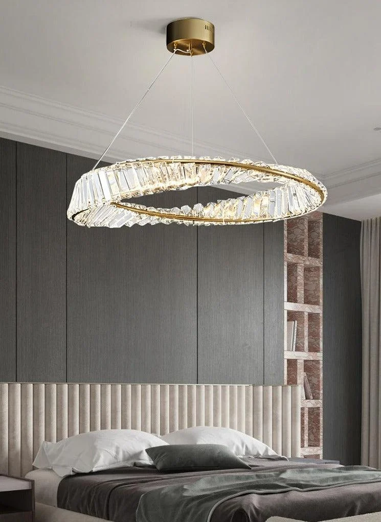 Spiral Glass Crystal Chandelier -Bathlova