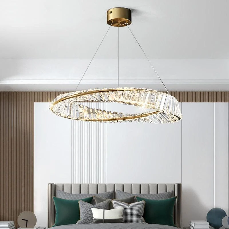 Spiral Glass Crystal Chandelier -Bathlova