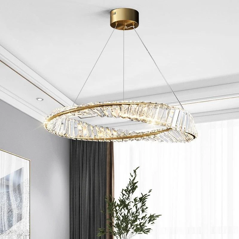 Spiral Glass Crystal Chandelier -Bathlova