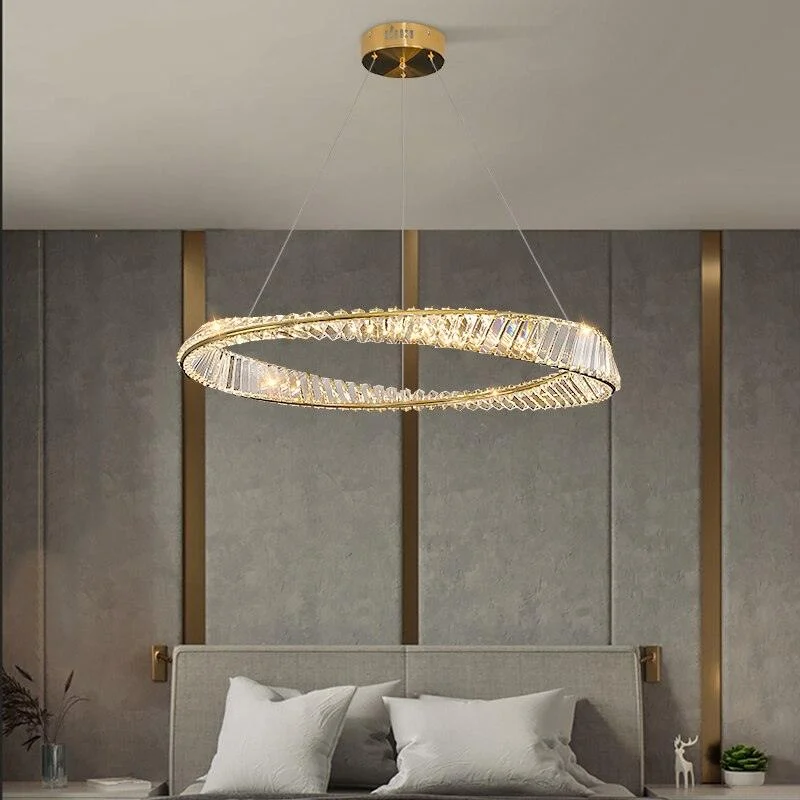 Spiral Glass Crystal Chandelier -Bathlova