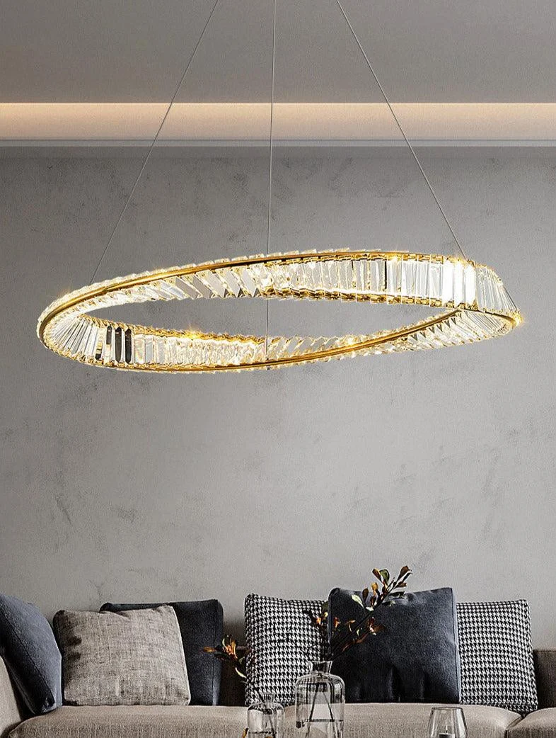 Spiral Glass Crystal Chandelier -Bathlova