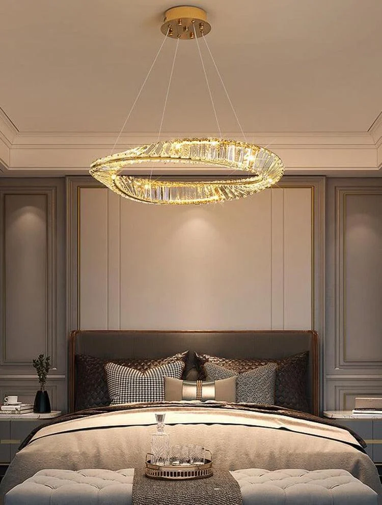 Spiral Glass Crystal Chandelier -Bathlova