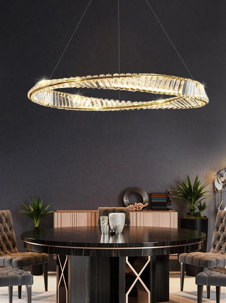 Spiral Glass Crystal Chandelier -Bathlova