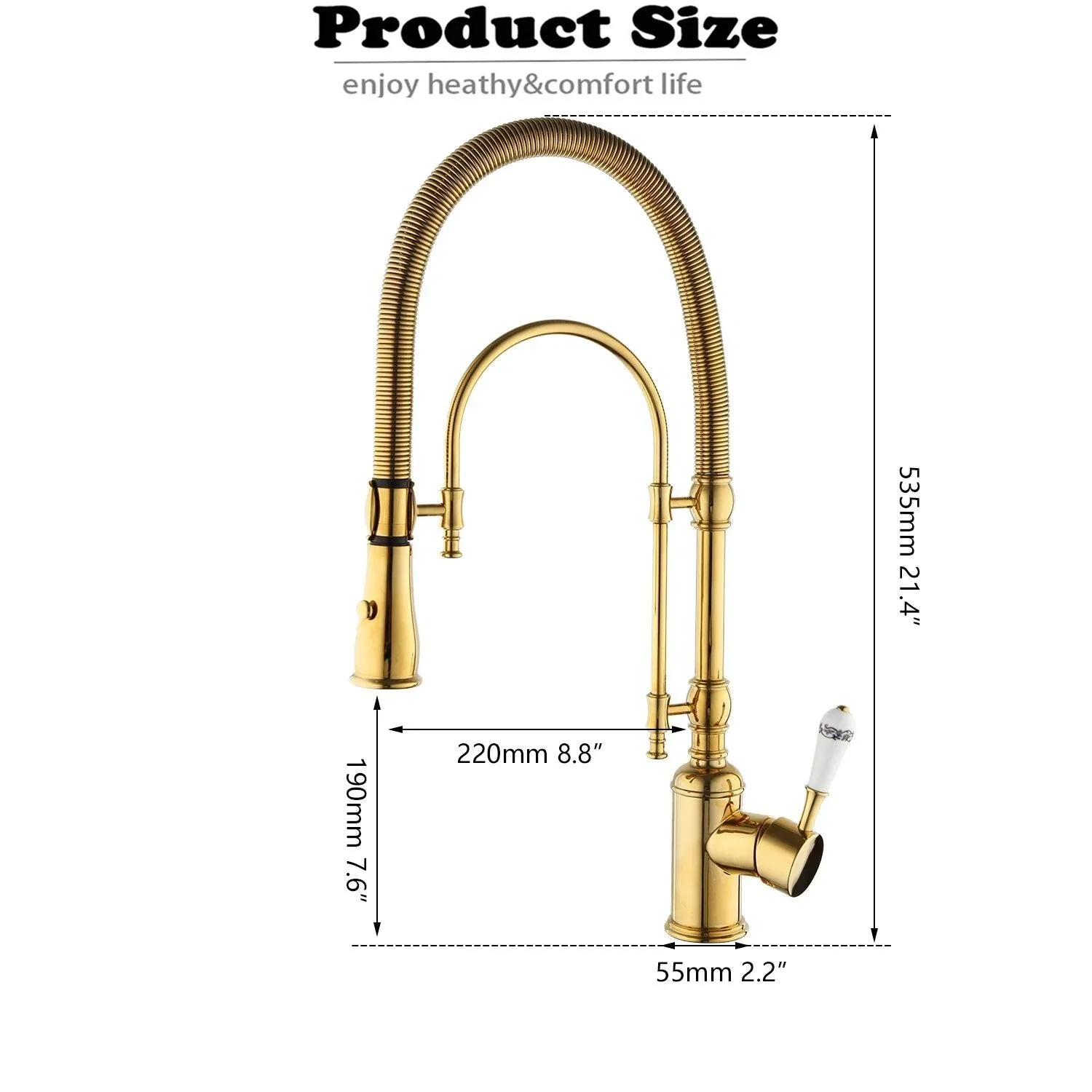 Spring Pull Down Kitchen Sink Tap Crane Tap with Dual Spout Tap -Bathlova