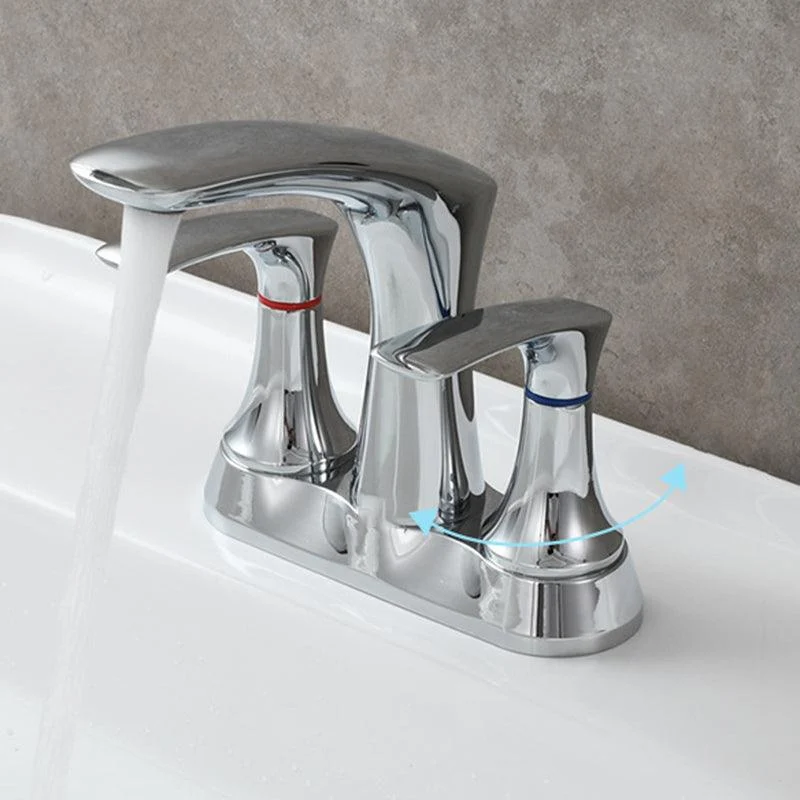 Square 2-Handle Bathroom Tap 3 Hole Centerset Lavatory Tap -Bathlova