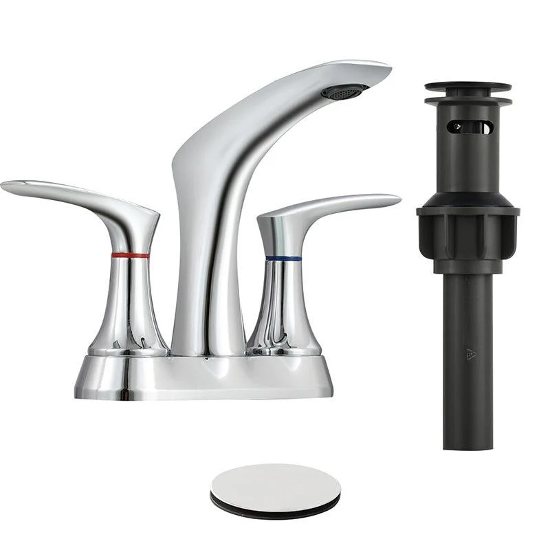 Square 2-Handle Bathroom Tap 3 Hole Centerset Lavatory Tap -Bathlova