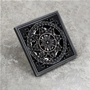 Square Black Brass Shower Drain Strainer Floor Cover Bathroom Drain -Bathlova