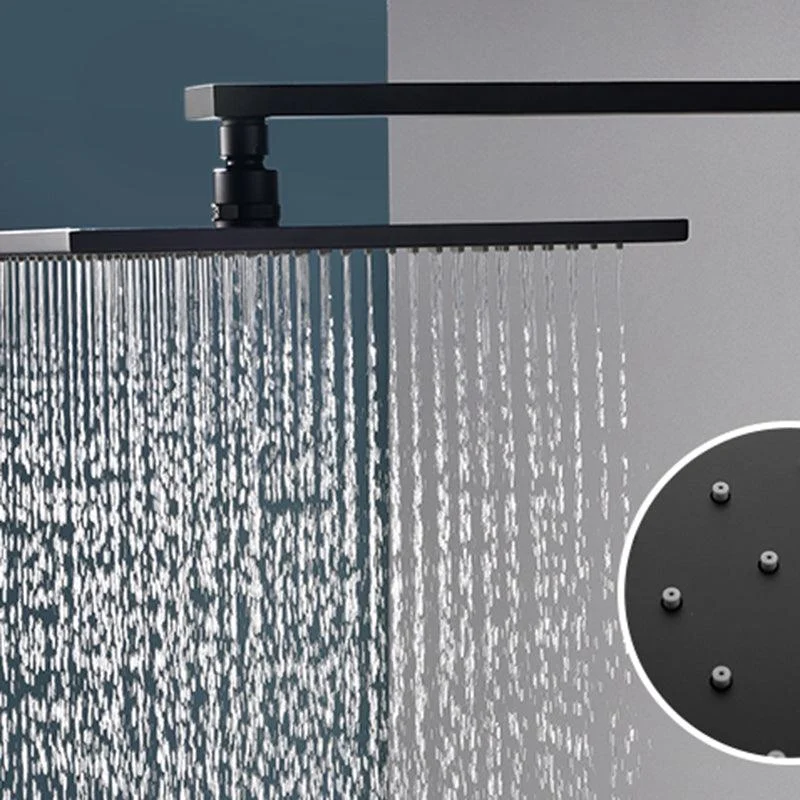 Square Black Spot Resist Shower Tap Shower Arm Shower with Handheld Shower Head -Bathlova