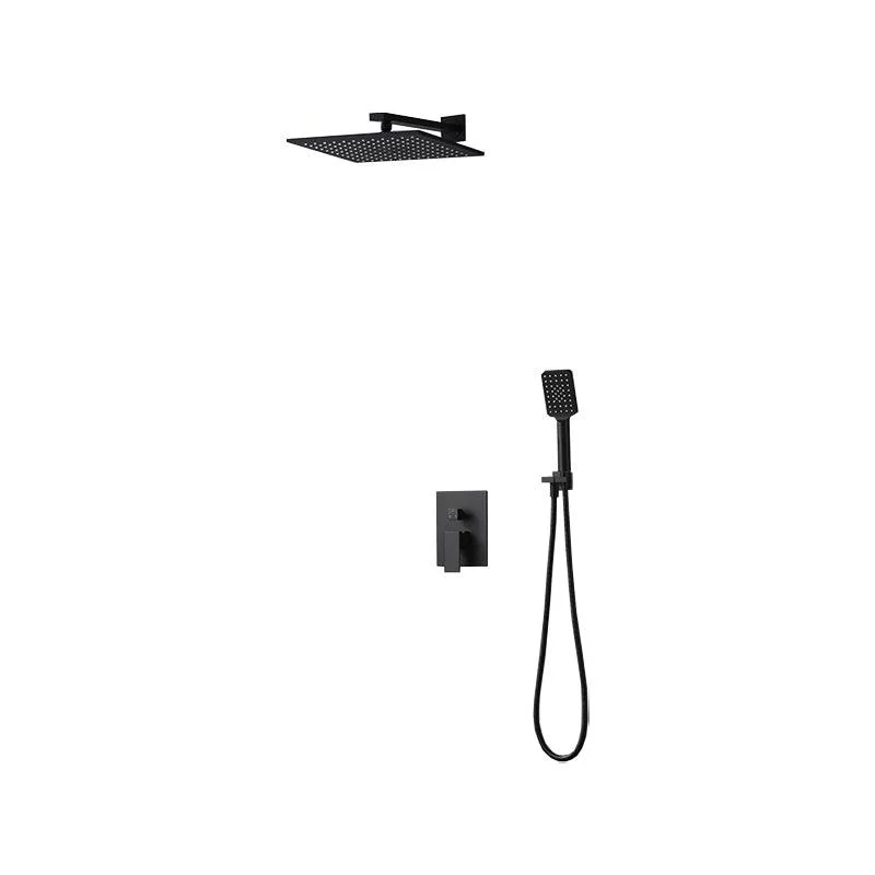 Square Black Spot Resist Shower Tap Shower Arm Shower with Handheld Shower Head -Bathlova