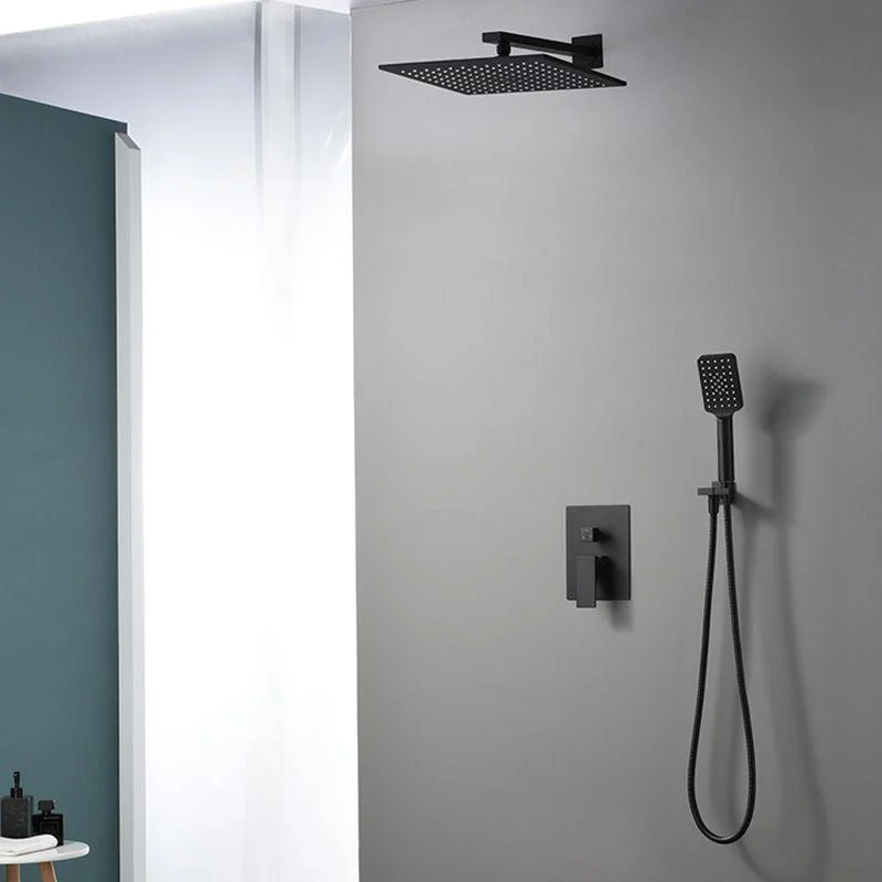 Square Black Spot Resist Shower Tap Shower Arm Shower with Handheld Shower Head -Bathlova