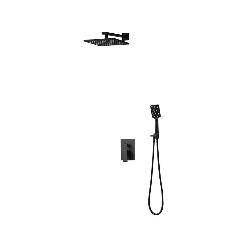 Square Black Spot Resist Shower Tap Shower Arm Shower with Handheld Shower Head -Bathlova