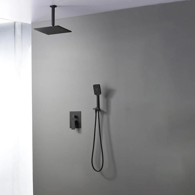 Square Black Spot Resist Shower Tap Shower Arm Shower with Handheld Shower Head -Bathlova