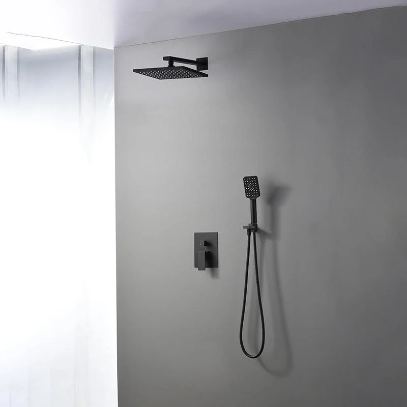 Square Black Spot Resist Shower Tap Shower Arm Shower with Handheld Shower Head -Bathlova