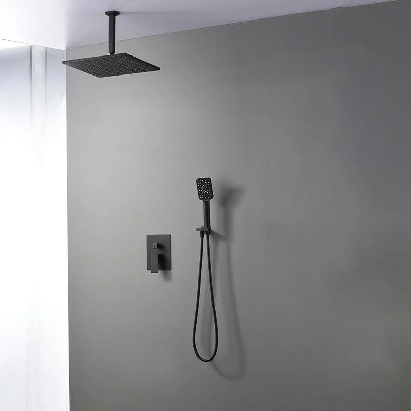 Square Black Spot Resist Shower Tap Shower Arm Shower with Handheld Shower Head -Bathlova