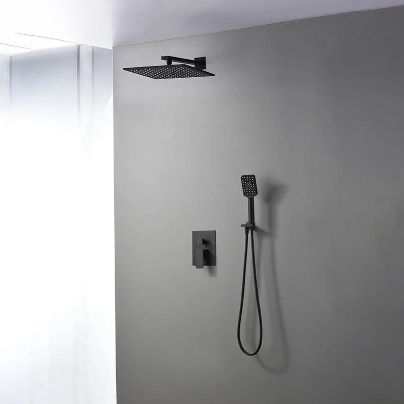 Square Black Spot Resist Shower Tap Shower Arm Shower with Handheld Shower Head -Bathlova