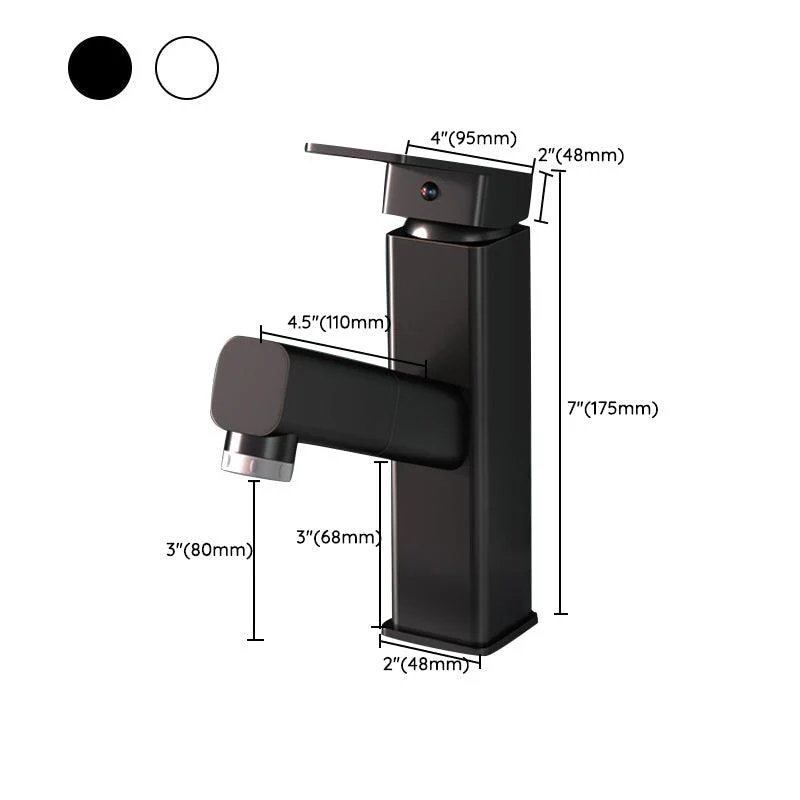 Square Brass Bathroom Sink Tap with 1-Handle Swivel Spout Sink Tap -Bathlova