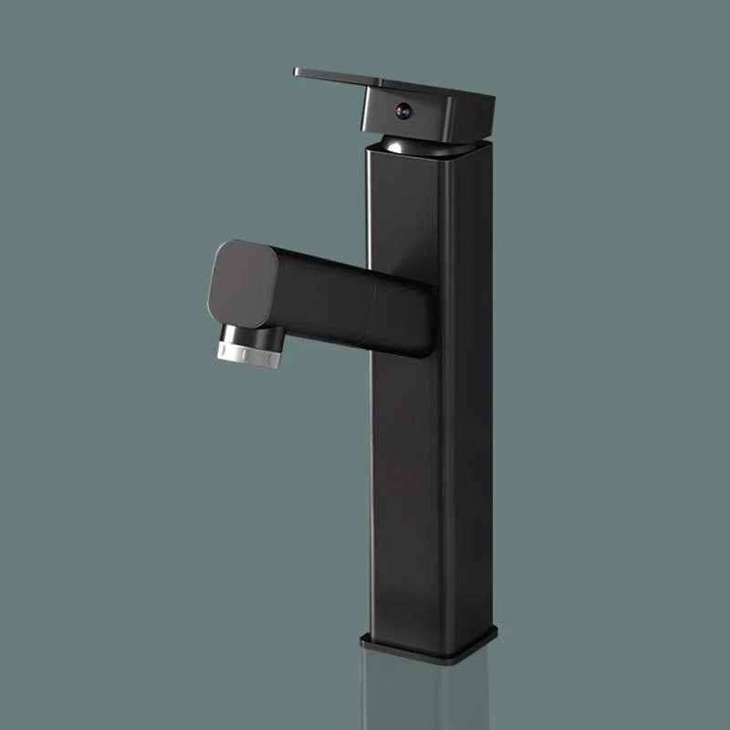 Square Brass Bathroom Sink Tap with 1-Handle Swivel Spout Sink Tap -Bathlova