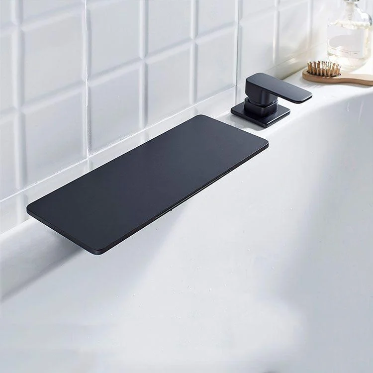 Square Brass Tub Tap in Black with Single Handle Bathroom Tap -Bathlova