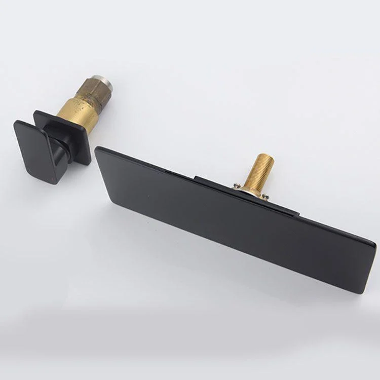 Square Brass Tub Tap in Black with Single Handle Bathroom Tap -Bathlova