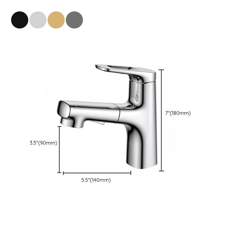 Square Low Arc Sink Tap with Single Hole Bathroom Brass Sink Tap -Bathlova