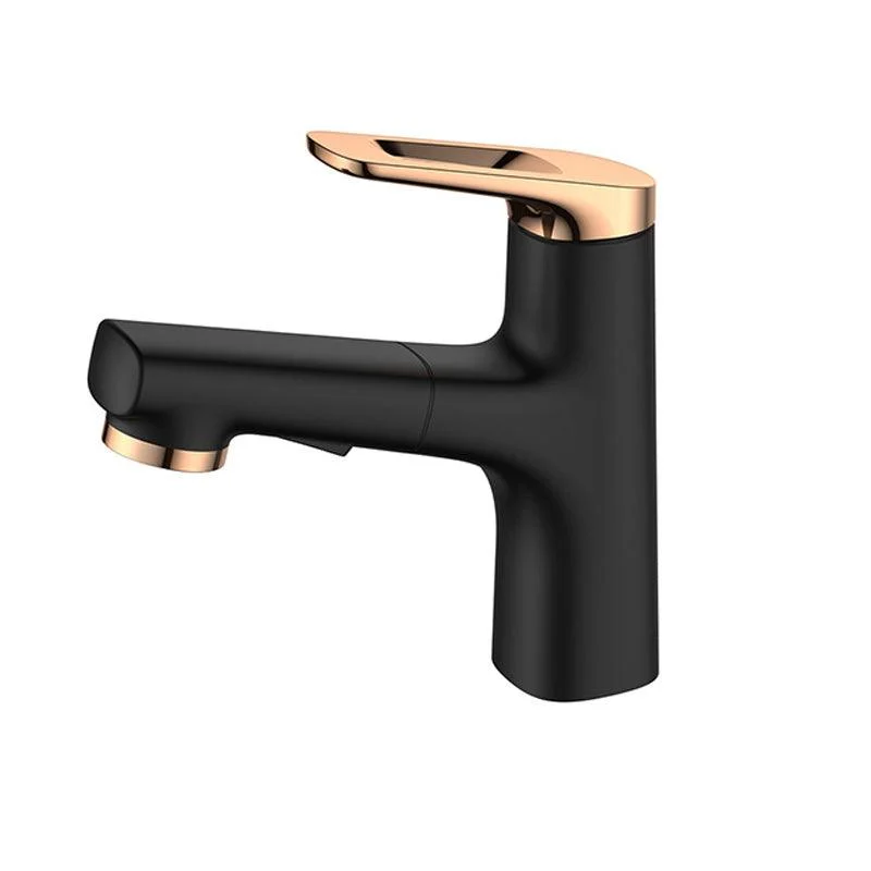 Square Low Arc Sink Tap with Single Hole Bathroom Brass Sink Tap -Bathlova