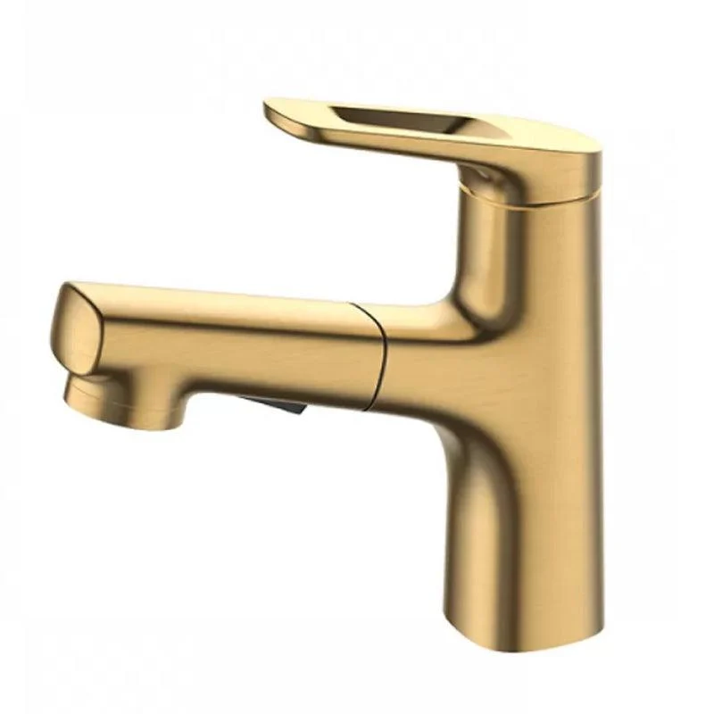 Square Low Arc Sink Tap with Single Hole Bathroom Brass Sink Tap -Bathlova