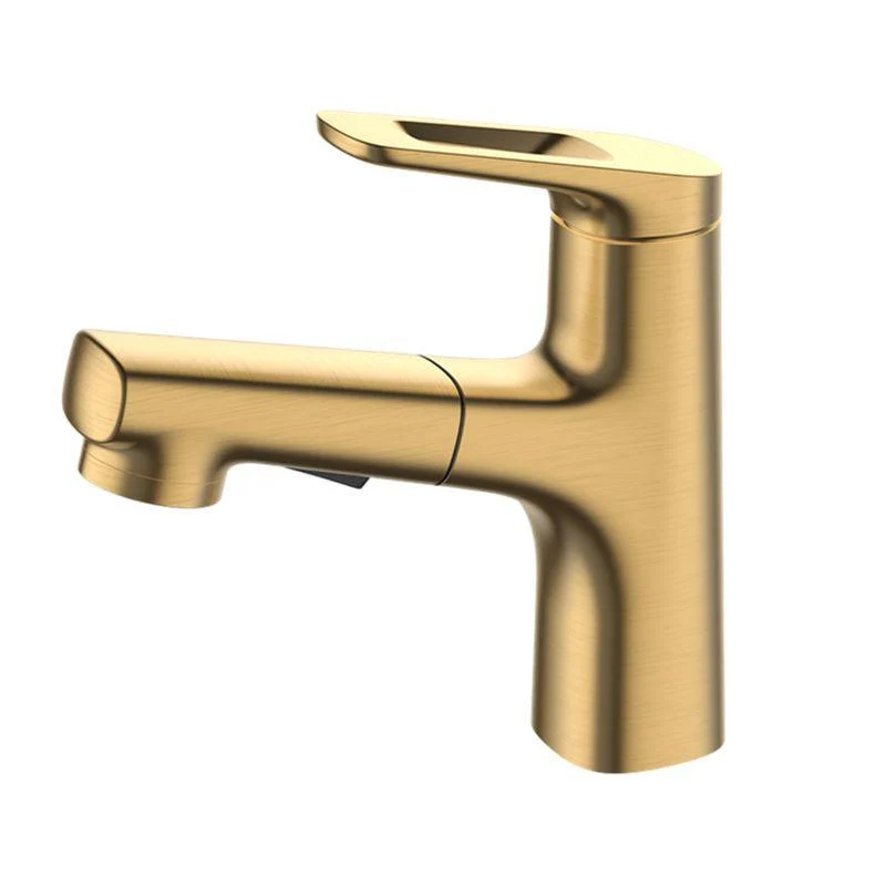 Square Low Arc Sink Tap with Single Hole Bathroom Brass Sink Tap -Bathlova