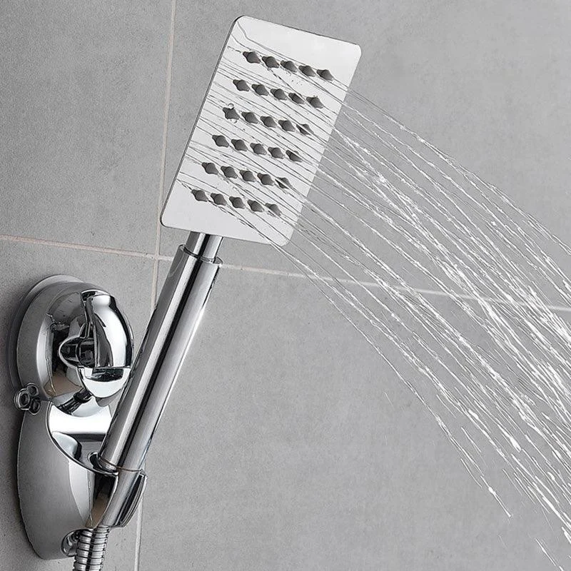 Square Metal Dual Shower Heads Modern Shower with Shower Hose -Bathlova