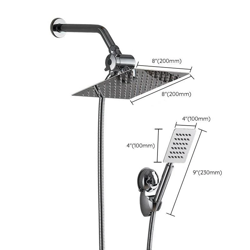 Square Metal Dual Shower Heads Modern Shower with Shower Hose -Bathlova