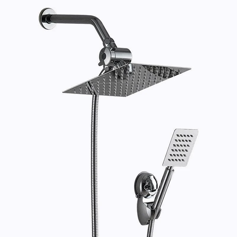 Square Metal Dual Shower Heads Modern Shower with Shower Hose -Bathlova