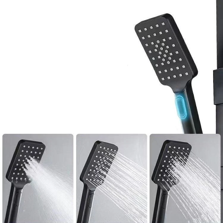 Square Metal Shower System Volume Control Dual Shower Head Shower Tap with Shower Arm -Bathlova