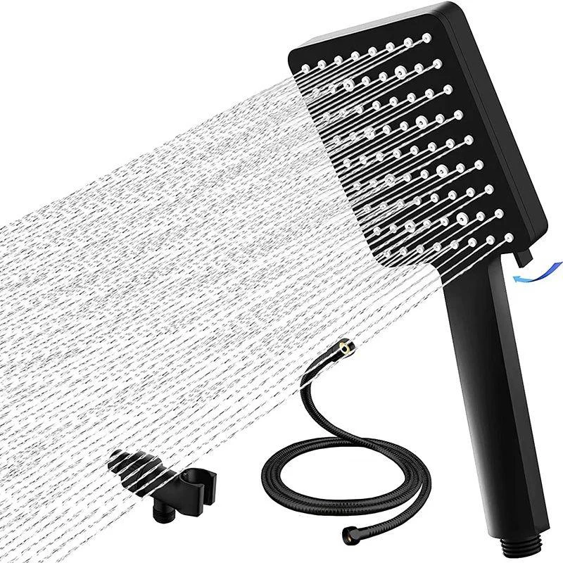 Square Modern Handheld Shower Head Leak Resistant Wall-Mount Showerhead -Bathlova