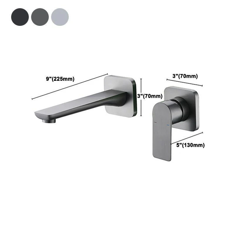 Square Single Handle Bathroom Tap 2 Hole Wall Mounted Bathroom Tap -Bathlova