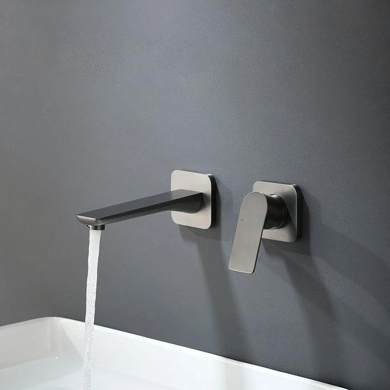 Square Single Handle Bathroom Tap 2 Hole Wall Mounted Bathroom Tap -Bathlova