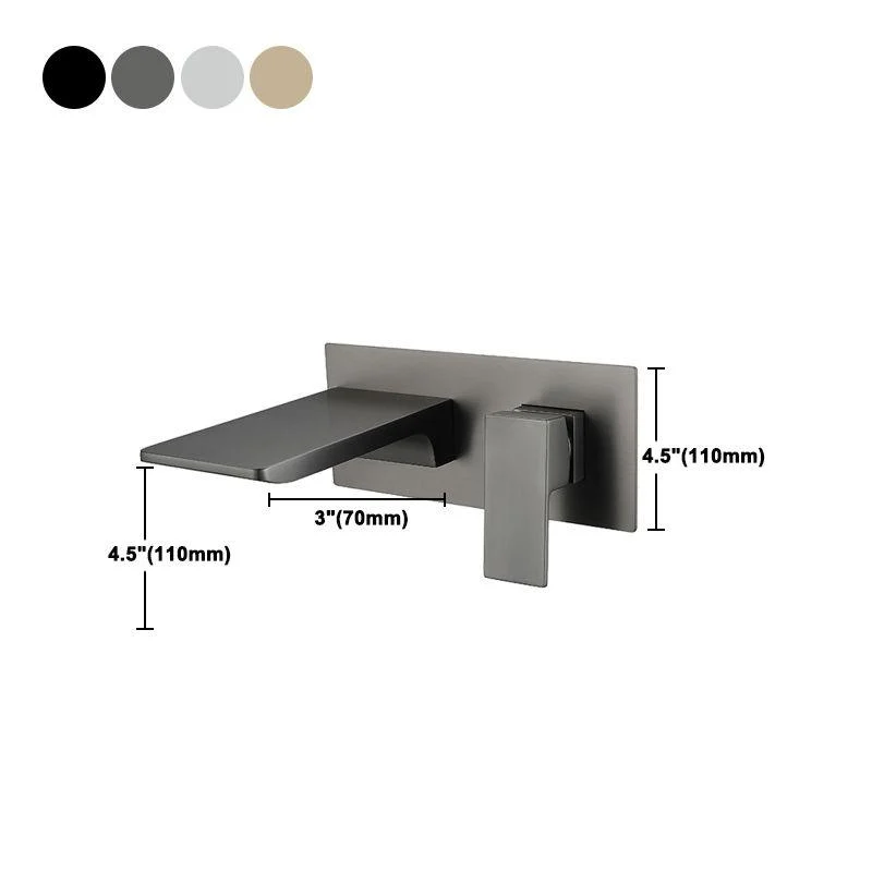 Square Single Handle Bathroom Tap Single Hole Wall Mounted Bathroom Tap -Bathlova