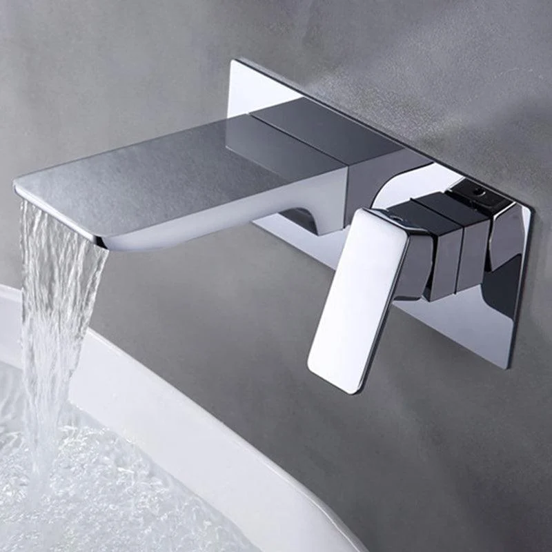 Square Single Handle Bathroom Tap Single Hole Wall Mounted Bathroom Tap -Bathlova