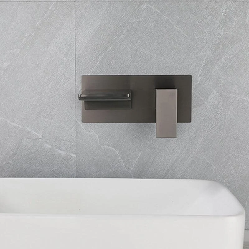 Square Single Handle Bathroom Tap Single Hole Wall Mounted Bathroom Tap -Bathlova