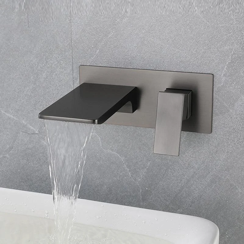 Square Single Handle Bathroom Tap Single Hole Wall Mounted Bathroom Tap -Bathlova