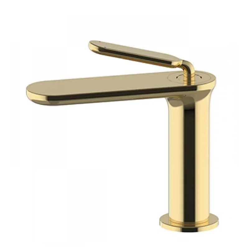 Square Single Hole Sink Tap Low Arc Bathroom Brass Sink Tap -Bathlova