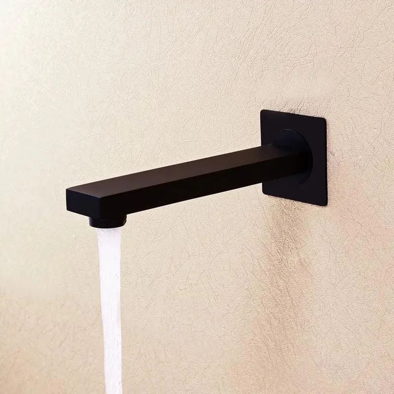 Square Solid Brass Wall-Mounted Tub Filler Spout -Bathlova