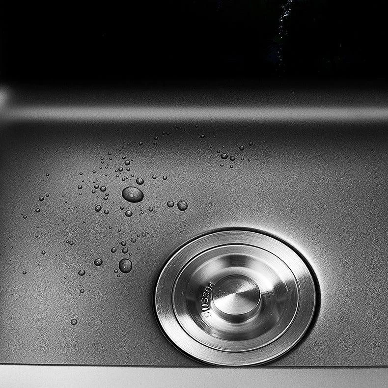 Square Stainless Steel Sink in black with Strainer Drop-In Kitchen Sink -Bathlova