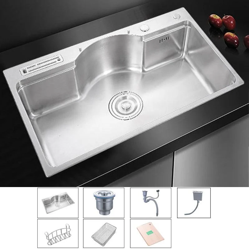 Stainless Steel 31" X 19" Kitchen Sink Single Bowl Drop-in Sink in Chrome and Black -Bathlova