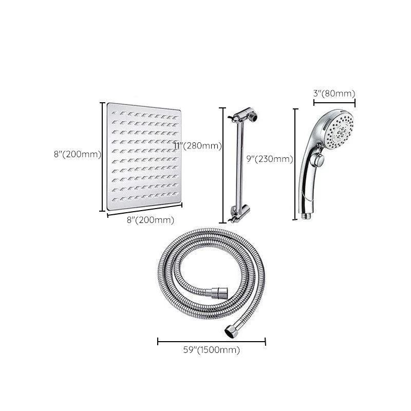 Stainless Steel 8 Inch Shower Set 5 Sprays Hand-Held Shower Head Shower Arm -Bathlova