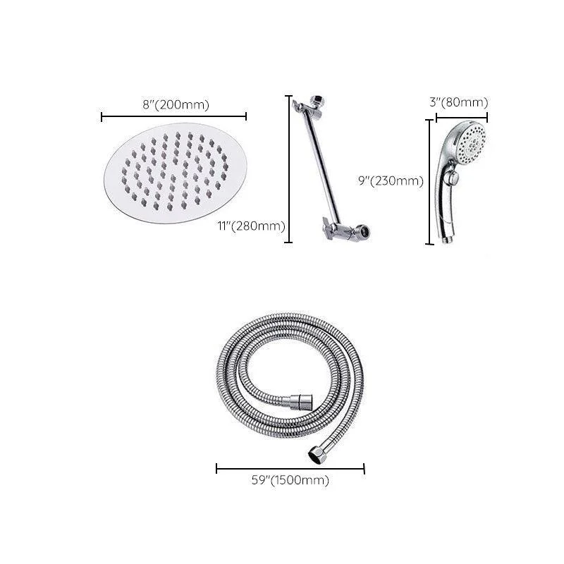 Stainless Steel 8 Inch Shower Set 5 Sprays Hand-Held Shower Head Shower Arm -Bathlova