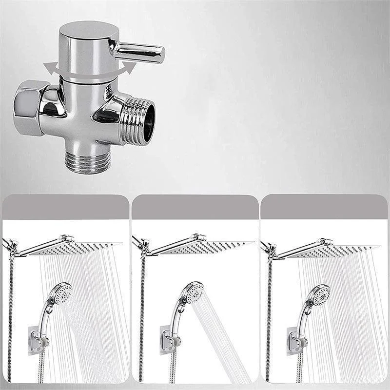 Stainless Steel 8 Inch Shower Set 5 Sprays Hand-Held Shower Head Shower Arm -Bathlova