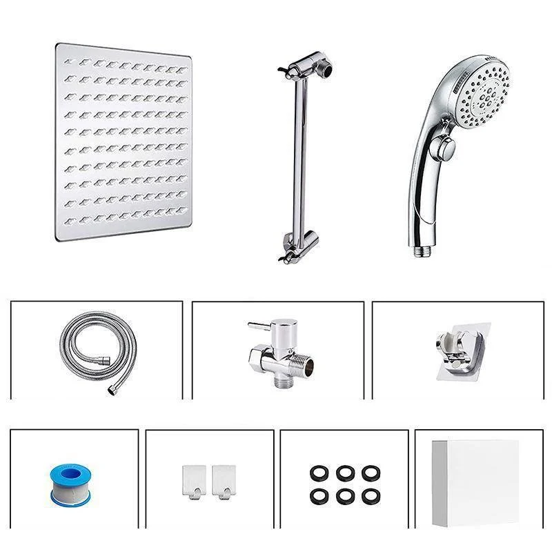 Stainless Steel 8 Inch Shower Set 5 Sprays Hand-Held Shower Head Shower Arm -Bathlova