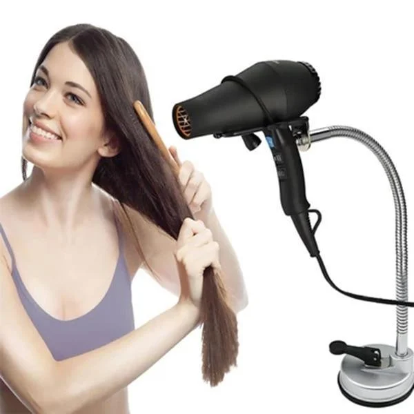 Stainless Steel Adjustable Hands-Free Hair Dryer Holder -Bathlova