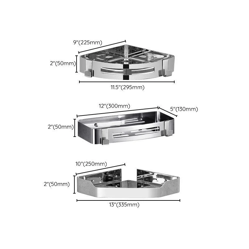 Stainless Steel Bathroom Hardware Set Modern 3 Piece Bath Shelf -Bathlova